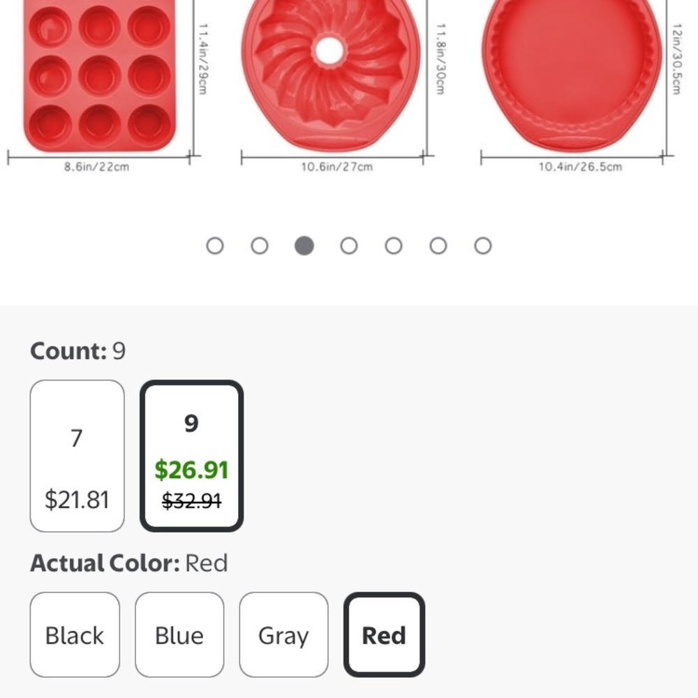 Source Unknown Red Silicone Cake Mold Set - Picture 9 of 9